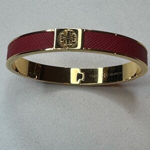 Tory Burch Burgundy and Gold Bangle